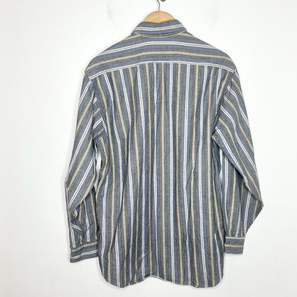 Carhartt Vintage Mens Striped Shirt Size L Work Chore Engineer Twill Button up - Picture 6 of 6